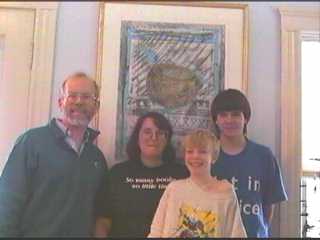 Family portrait with painting
