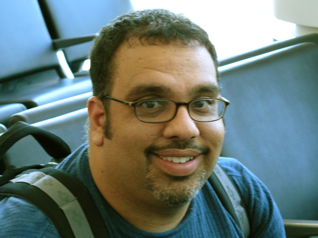 Karim waiting at SFO airport (rw)