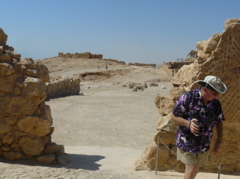 Fuad in motion at Masada (rw)