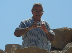 Subi about to take our picture on Masada (rw)