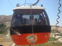 Taking the cable car to the Mount of Temptation (sy)