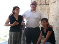 Widad, Bill, and Natalia near Monastery door (rw)