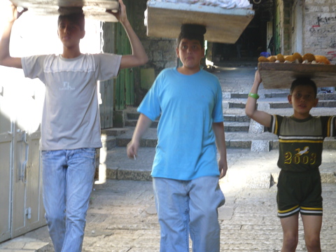 Carrying fresh fruit, Old Jerusalem (rw)