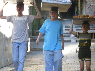 Carrying fresh fruit, Old Jerusalem (rw)