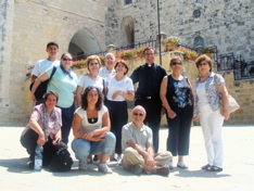 Oum Fadi, Paul, Ann, Ursula, Suad, Subi's friend Albert, Widad, George, Father Samer, Alma, Lilian at St John ba Harim Church, the birthplace of John the Baptist (sy)