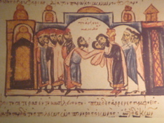 Early manuscript depicting the Shroud (hs)