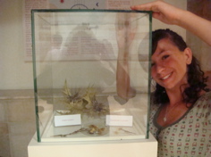 Natalia examining some plants for which evidence has been found on the Holy Shroud (hs)