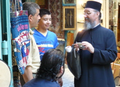 Talking about cameras on Christian Quarter Rd, Old Jerusalem (rw)