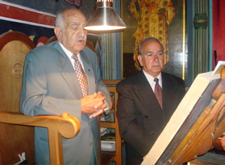 Naim and Subi chanting at St. Elias Church, Jerusalem (sy)