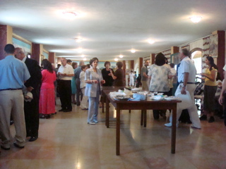 Coffee hour after Liturgy at St. Elias Church, Jerusalem (sy)