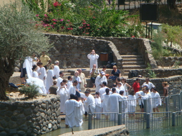 Group Baptism in the River Jordan (hs)