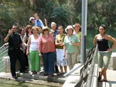 Group photo at the River Jordan - Father Samer, oum Fadi, Alma, Fuad, Suad, Widad, Ann, Subi, Natalia, Lilian, Rowida,Ursula (rw)