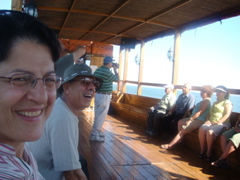 Boat ride on the Sea of Galilee, Minerva, Salim, David, Edmond, Subi, Nina, Rowida (hs)