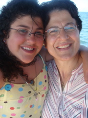 Hope and her mom Minerva on the Sea of Galilee (hs)