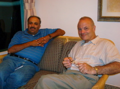 Our driver and George relaxing at the Golan Hotel Tiberias (sy)