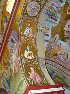 Wonderful iconography on arches in chapel of Monastery of Transfiguration on Mount Tabor (rw)