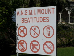 Mount Beatitudes sign (rw)