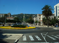 The Baha'i Shrine of the Bab from the harbor in Haifa (rw)