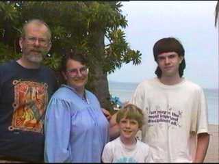 Wells family portrait in Belize, 1996